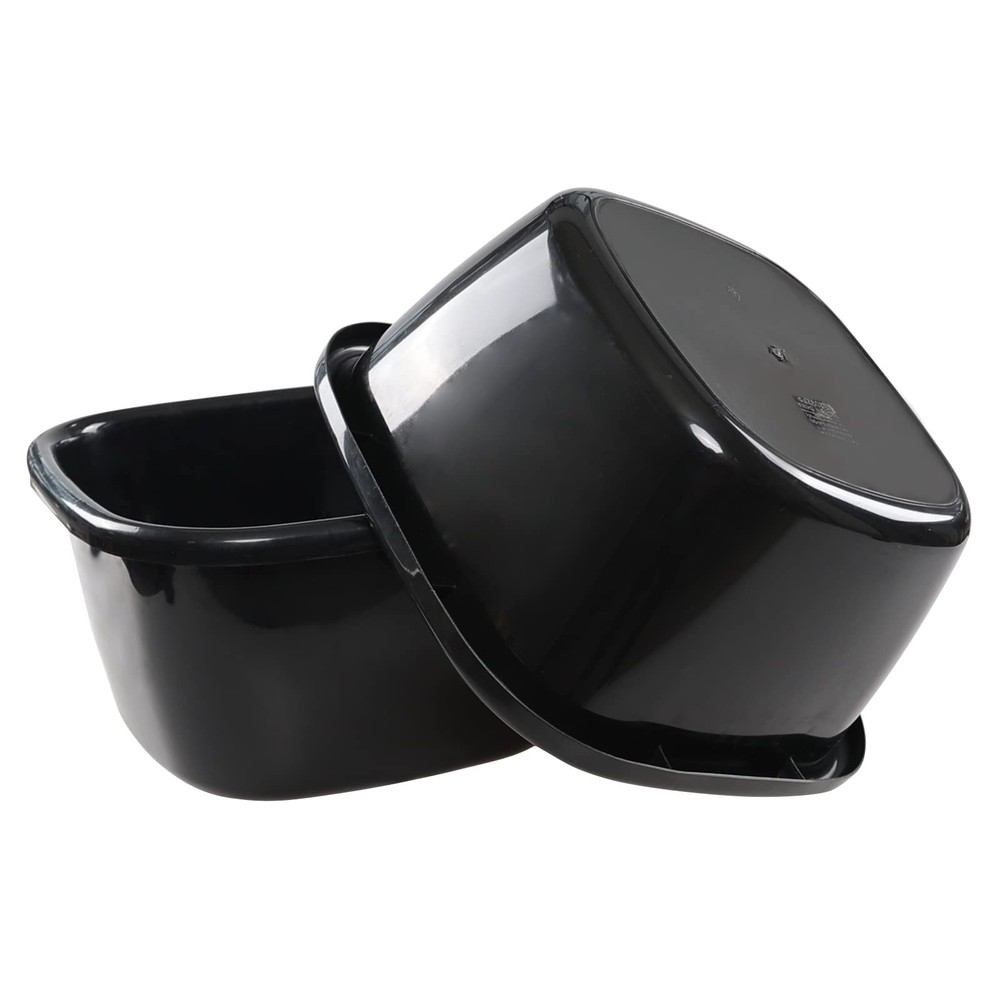 2-Pack Large Dish Pan, Dish Wash Basin, 18 Quart, Black