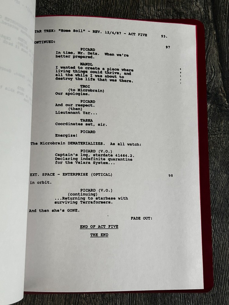 STAR TREK Script The Next Generation Home Soil 3rd Revised Final Draft Dec 1987