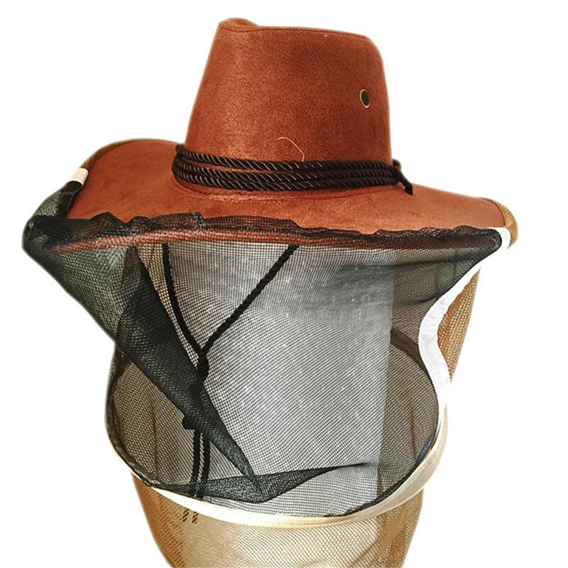 Cowboy Hat Beekeeping Protector Cap Beekeeper Fly Insect Net Cowboy Comfortable