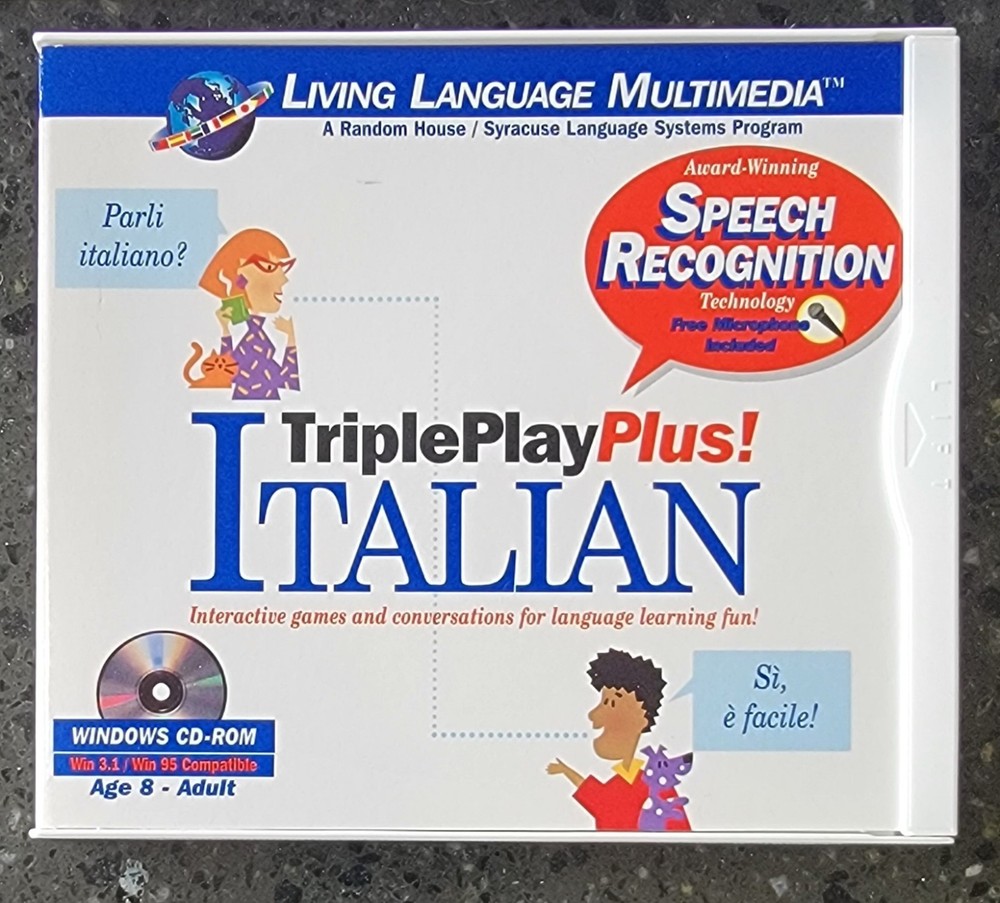Triple Play Plus Italian Multimedia Games & Conversation Language Program CD