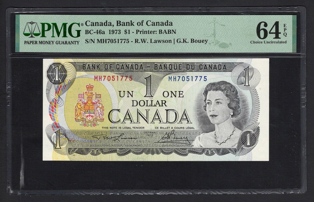 Canada One Dollar 1973 BC-46a Uncirculated Grade 64