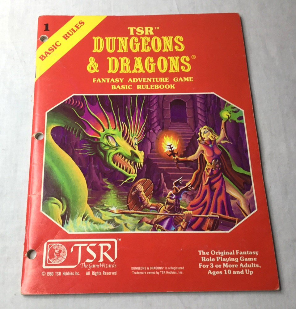 Vintage TSR Dungeons & Dragons Basic Rulebook + AD&D D1 Descent Module