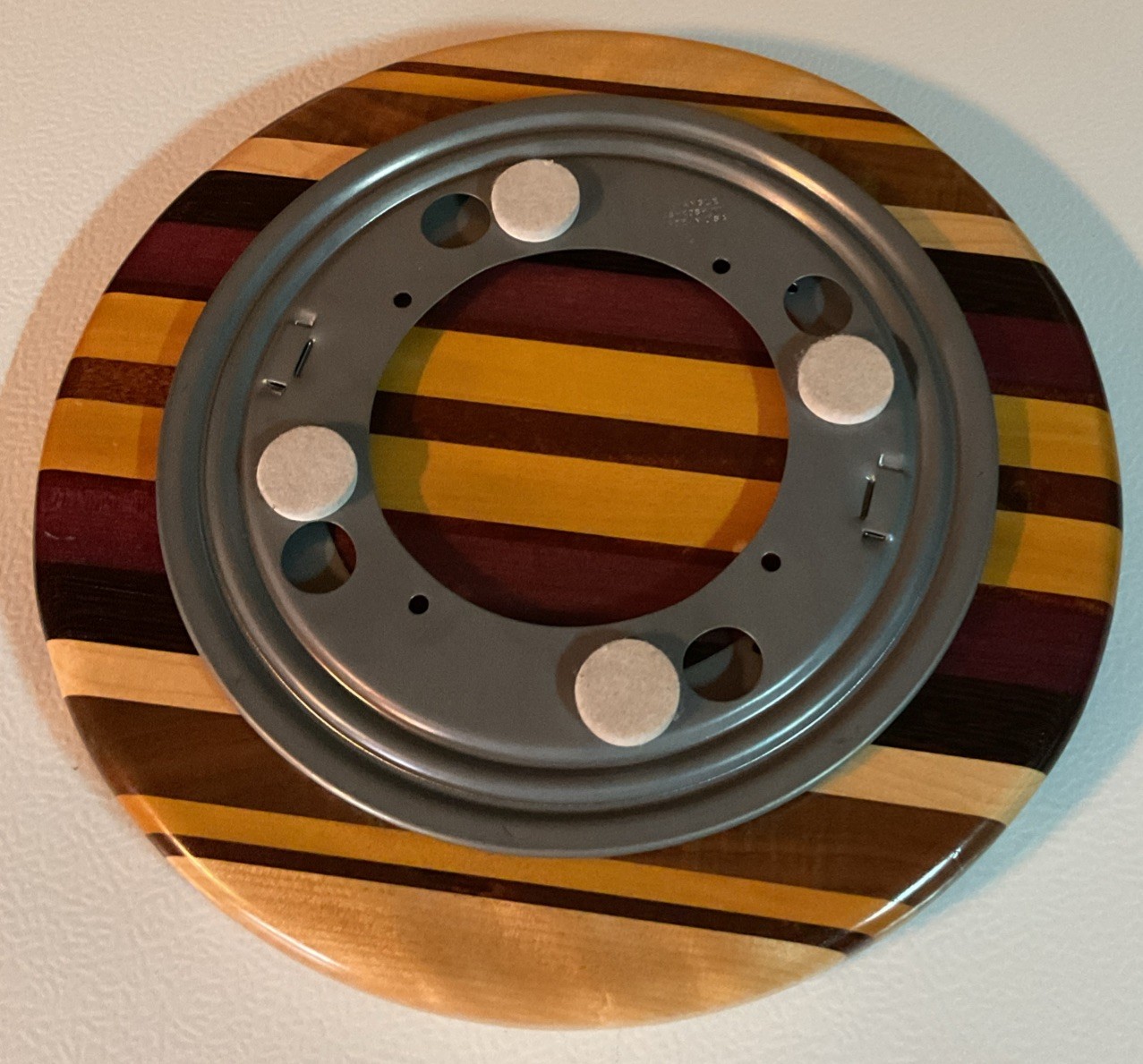 Beautiful Handmade Multi-Wood Inlay Lazy Susan 12” Turntable
