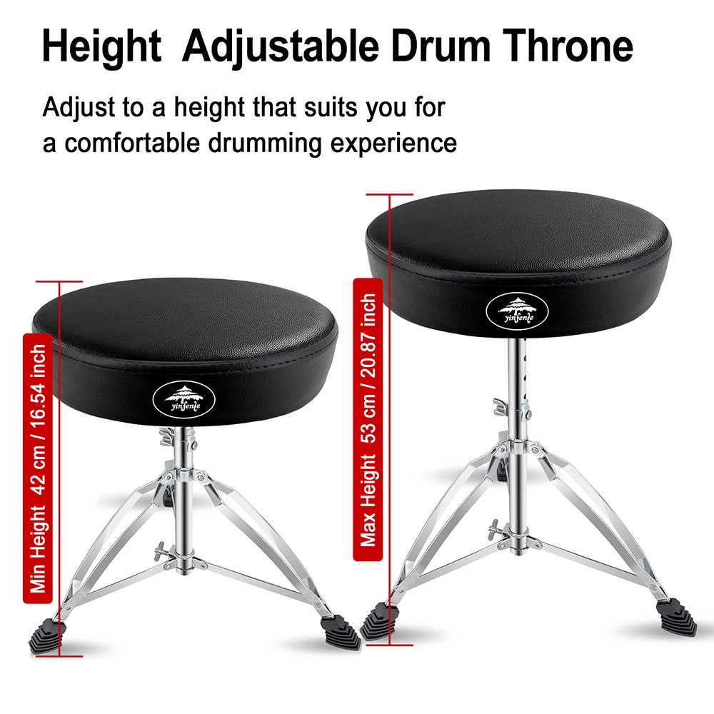 Saddle Drum Throne – Adjustable Height Drum Stool for Adults & Beginner Drummers