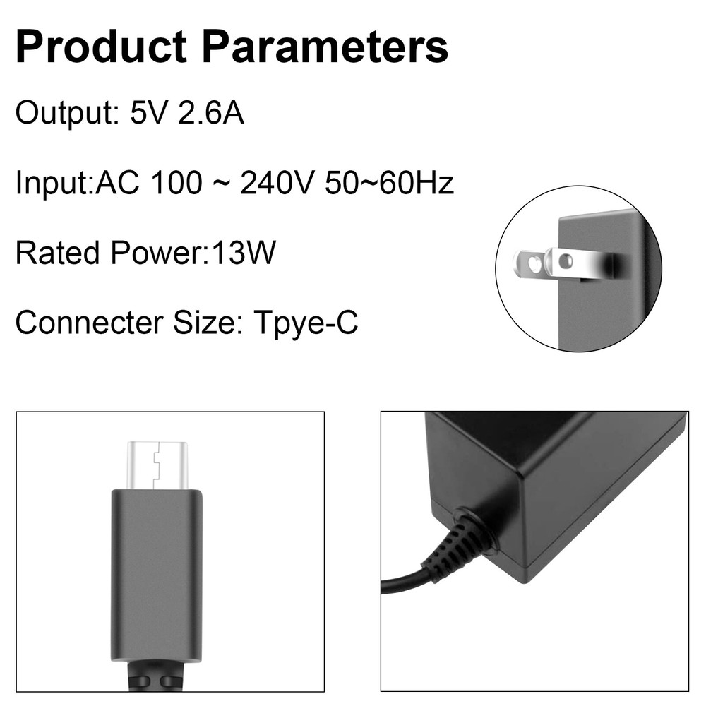 FAST Switch Charger For Nintendo Switch/Lite AC Adapter Power Supply Plug Type C