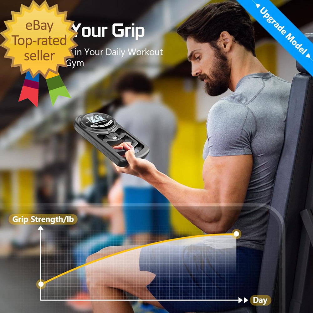 Hand Grip Strength Tester Trainer - Electronic Hand Dynamometer Forearm Grip
