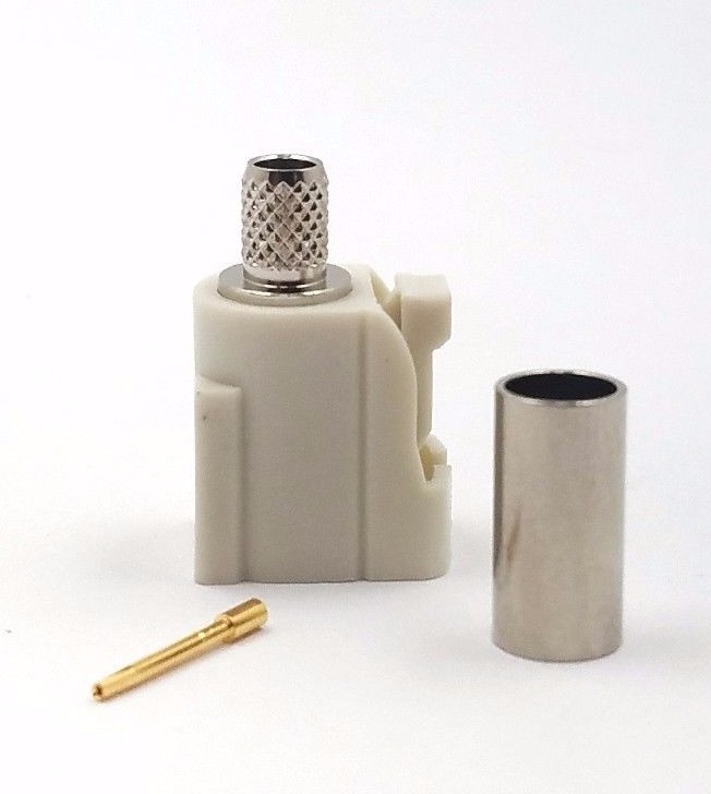 4pcs Auto FAKRA SMB Connector Straight Jack Crimp RG58 White Code B Phantom