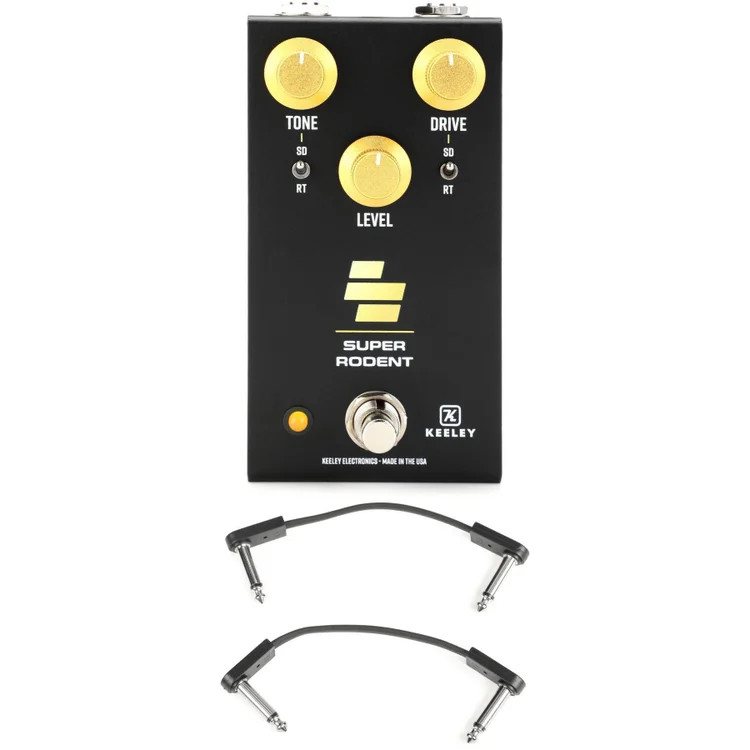 Keeley Super Rodent Overdrive and Distortion Pedal with EBS Patch Cables