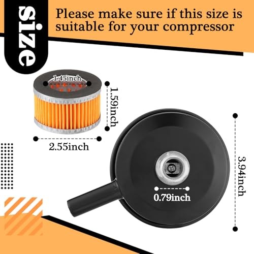 2 Pcs Thread Air Compressor Silencer 1/2 Inch with 6 Pcs Air Compressor Intake