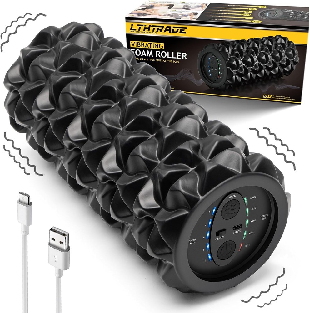 Vibrating Foam Roller, High Density Massage Roller Back Roller Foam for Back Pai