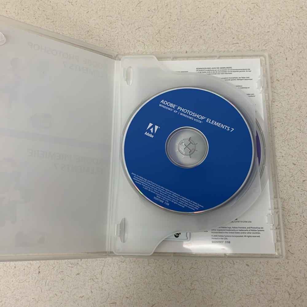 Adobe Photoshop Elements 7 & Premiere Elements 7 + Key 2 Discs