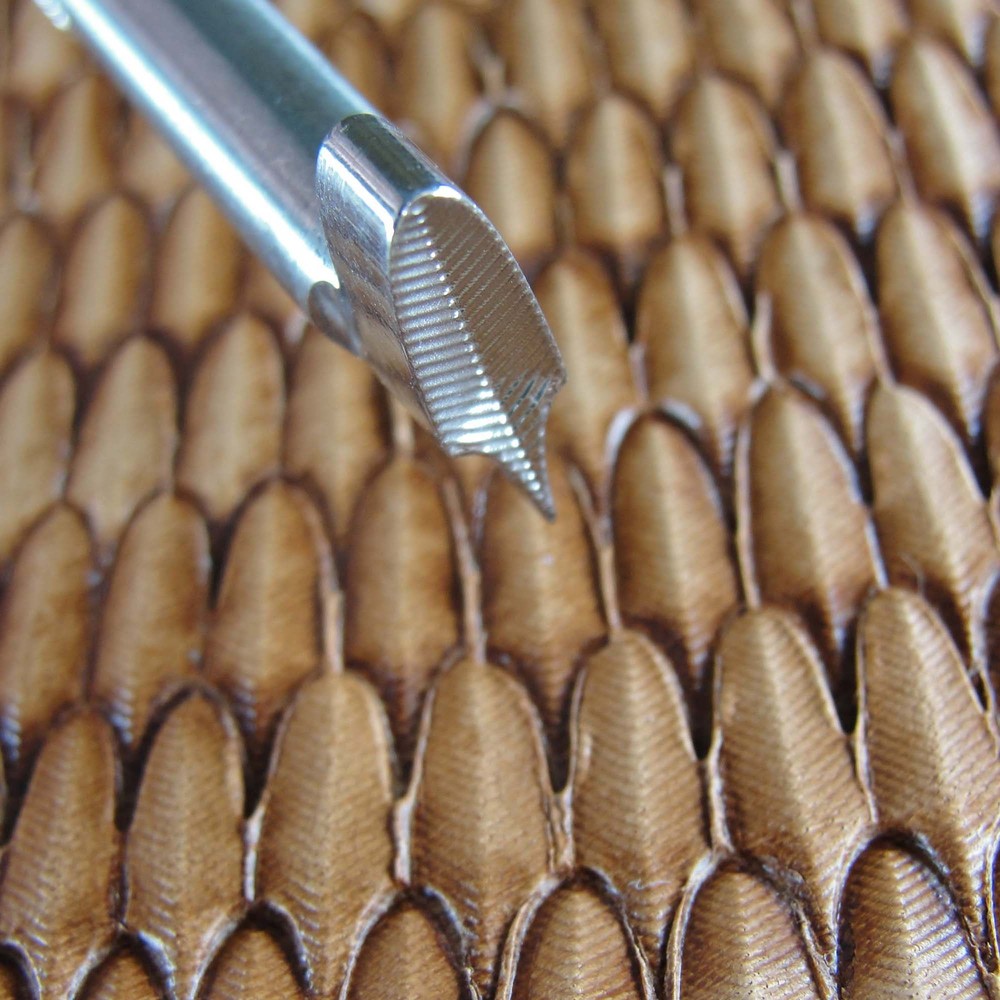 Feather Geometric Leather Stamp, Stainless Steel Leather Tool
