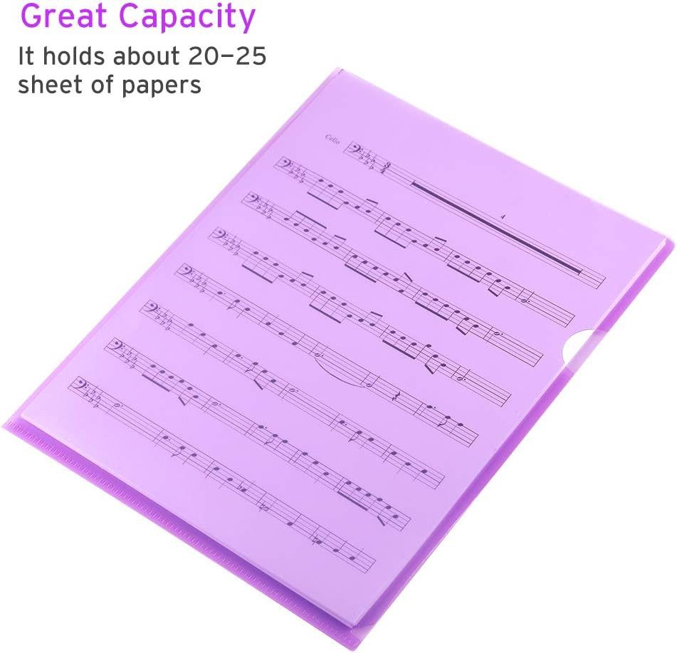 25 Pack Clear Document Folder Project Pockets, Clear Plastic Folders Letter Size