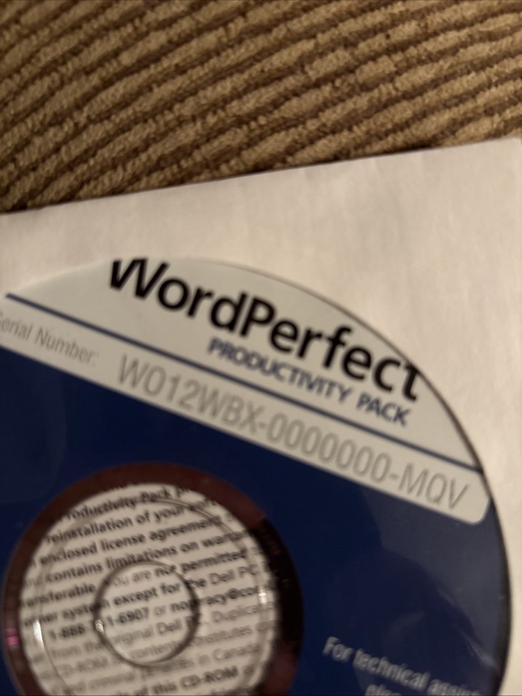 Corel WordPerfect Productivity Pack Install CD-ROM, Sealed