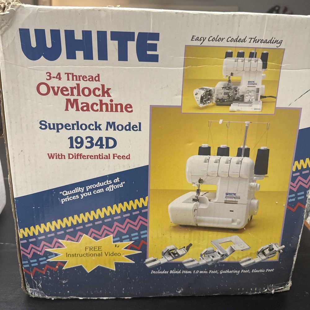 White Superlock Electronic model 1934D Serger Sewing Machine W Extras
