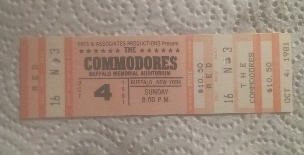 THE COMMODORES - 1981 Unused Concert Ticket