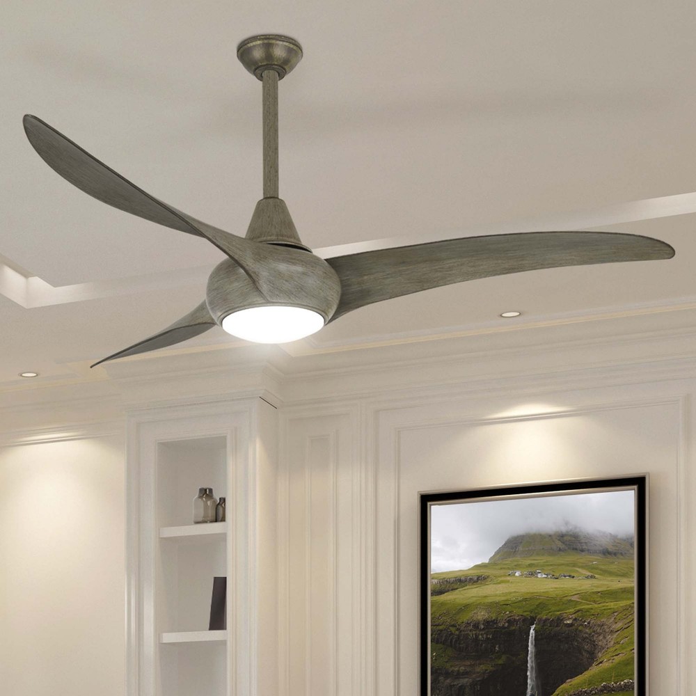 Minka Aire Light Wave 52" Ceiling Fan - Driftwood 3-Blade Remote Control