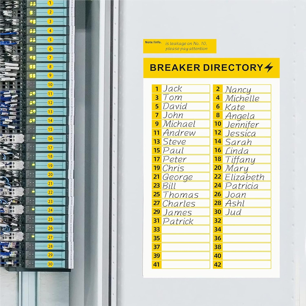 16 Sheets Breaker Panel Labels Electrical Box Sticker Numbers Breaker Panel Labe