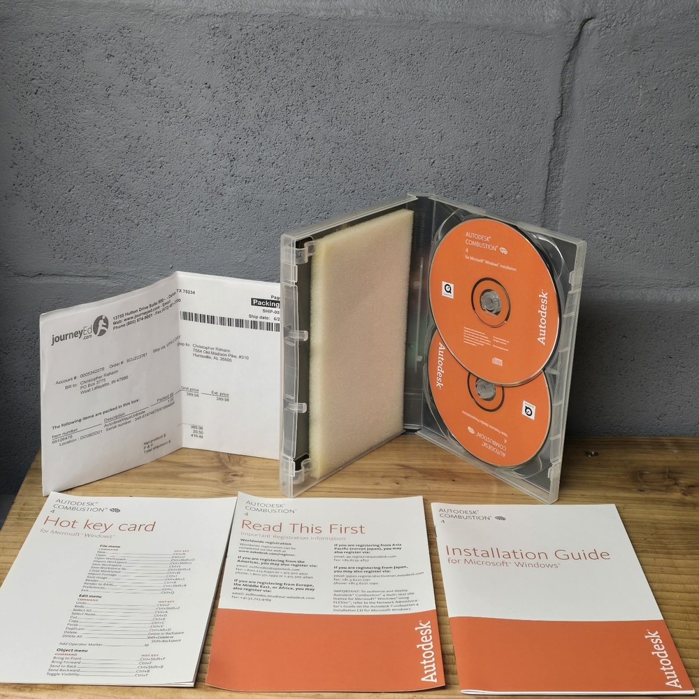 Autodesk Combustion 4 For Microsoft Windows W/ Serial Number And Paperwork