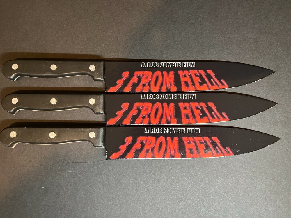 3 From Hell 3 Knife Set With Sublimated Stands