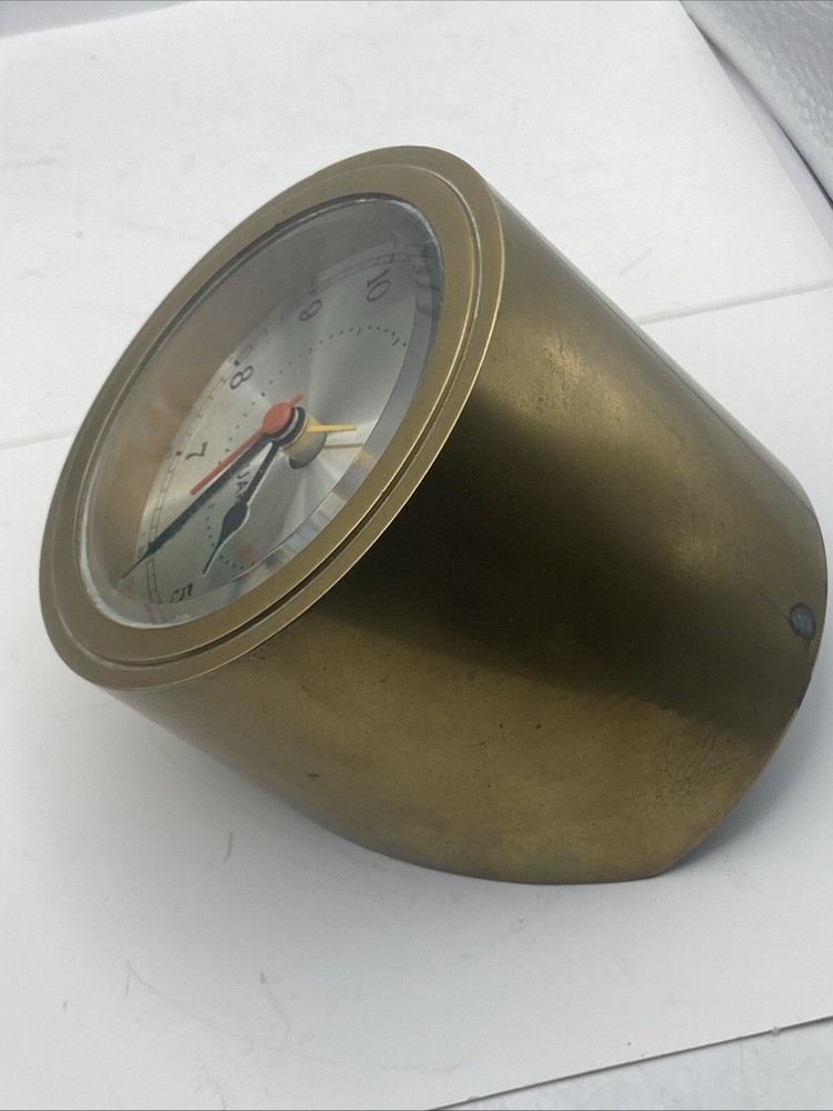 Trench Art Brass Shell Made Into A Clock ? With Modern Clock Movement