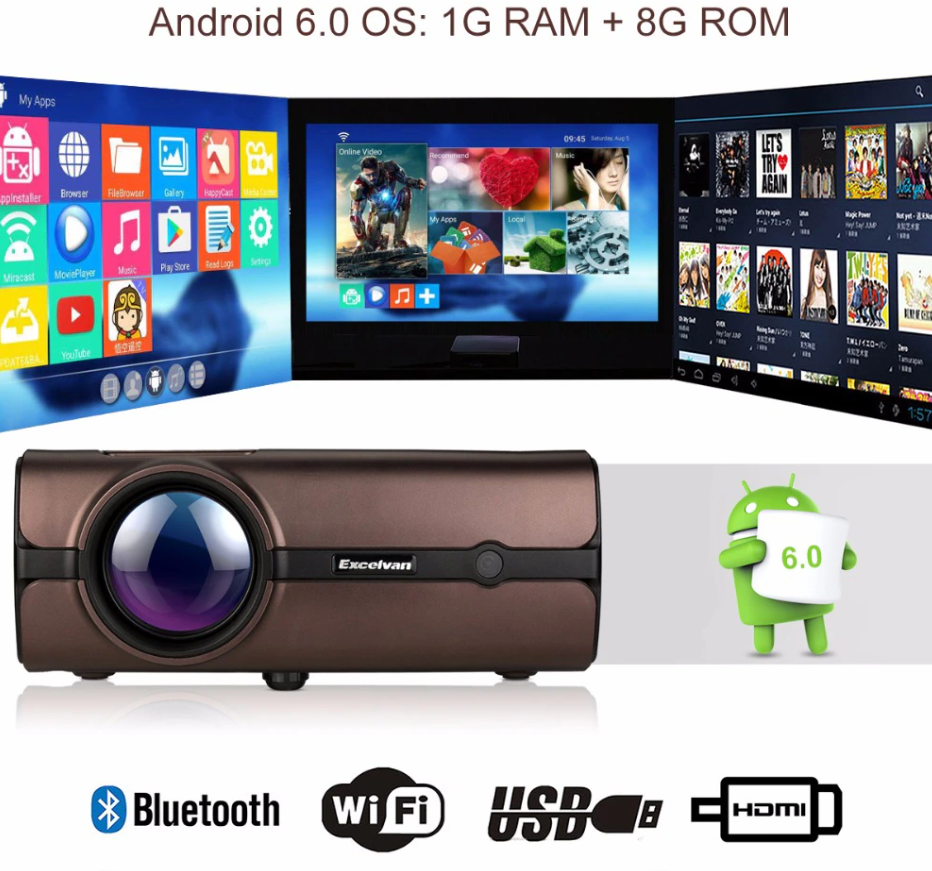 Excelvan BL46 1080P Projector Wifi 2000 lumen Wireless Home Theater