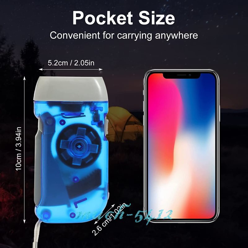 Hand Crank Pressing Dynamo Portable LED Camping Flashlight Manual Torch Light