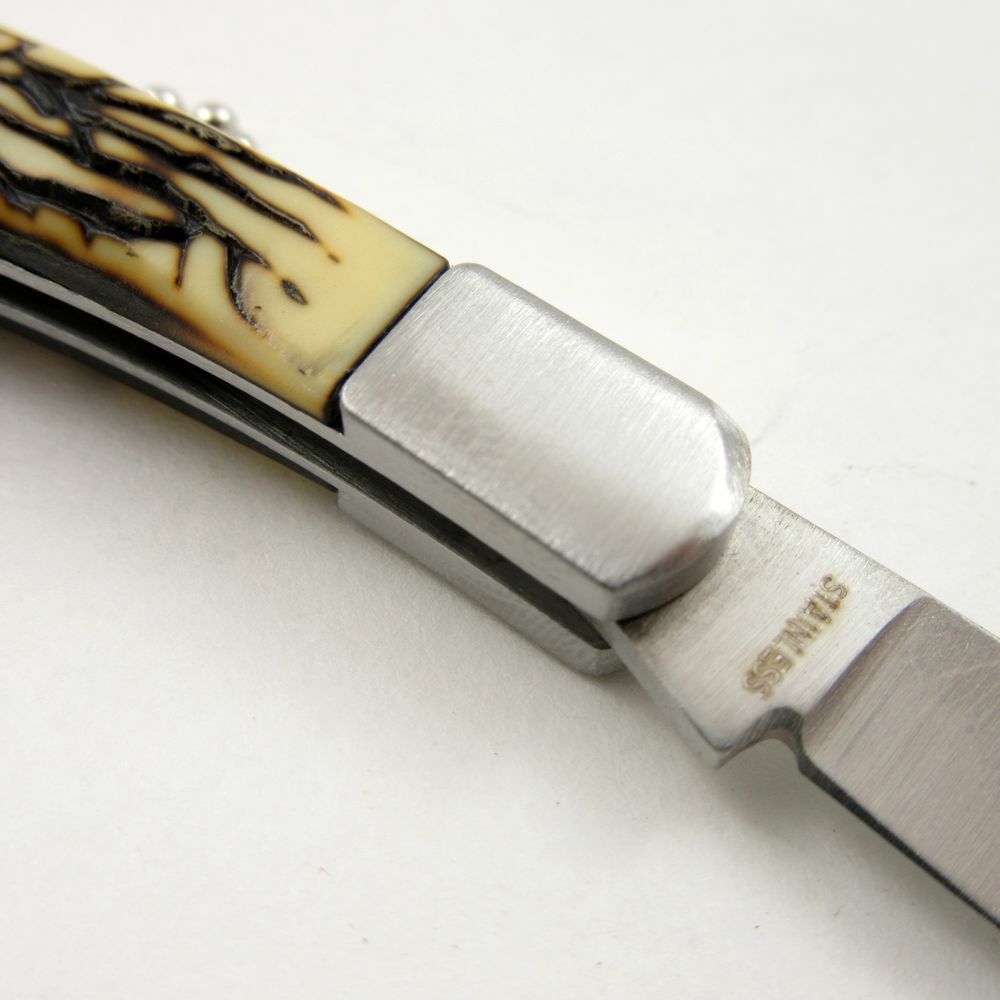 FOLDING POCKET KNIFE KEYCHAIN | 2" Mini Blade Simulated Bone Handle EDC