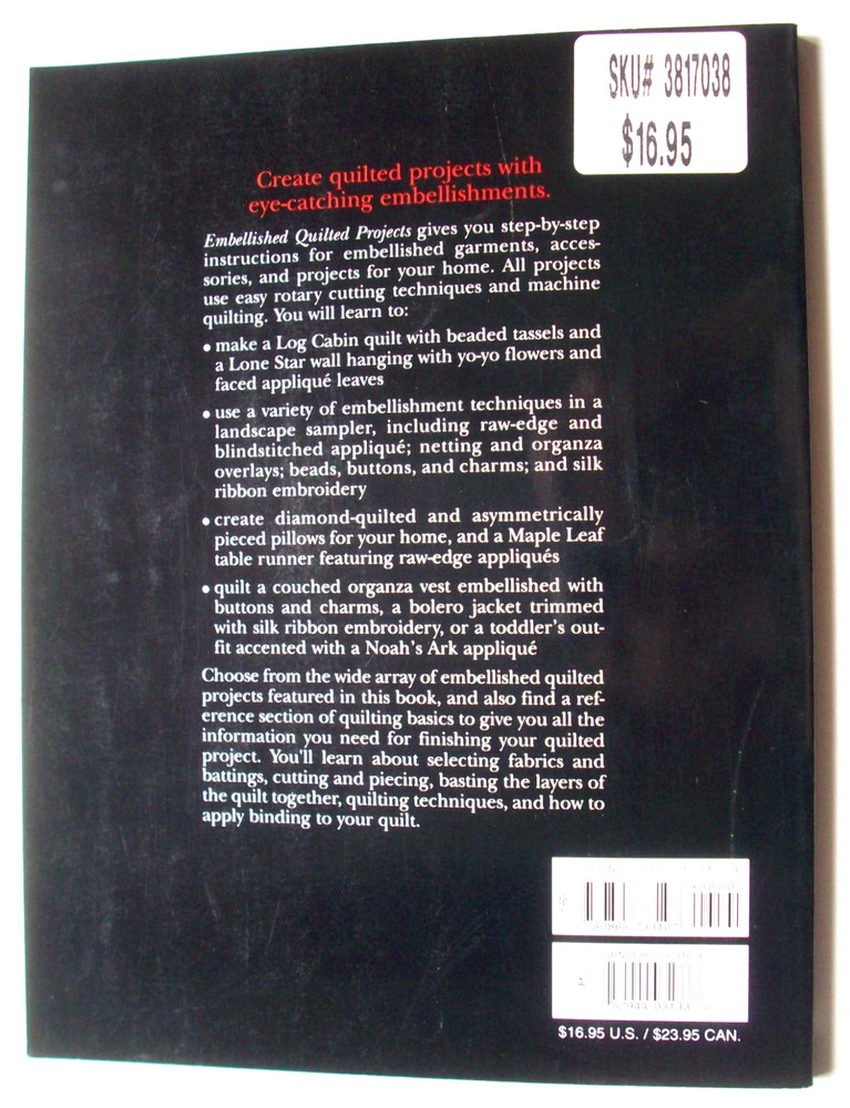 SINGER Embellished Quilted Projects quilting pattern bk