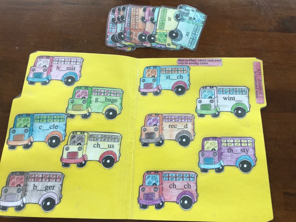 All Abroad! R controlled Words 3-4 grades language arts file folder game