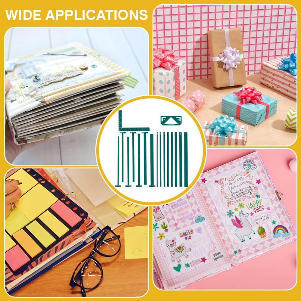 1 Set 17Pcs Flexible Acrylic Bookbinding Templates Binding Package Teal Bookbin