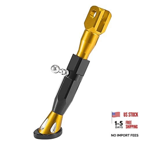 Universal Adjustable Motorcycle Kickstand Side Support Stand Set CNC Gold Tone
