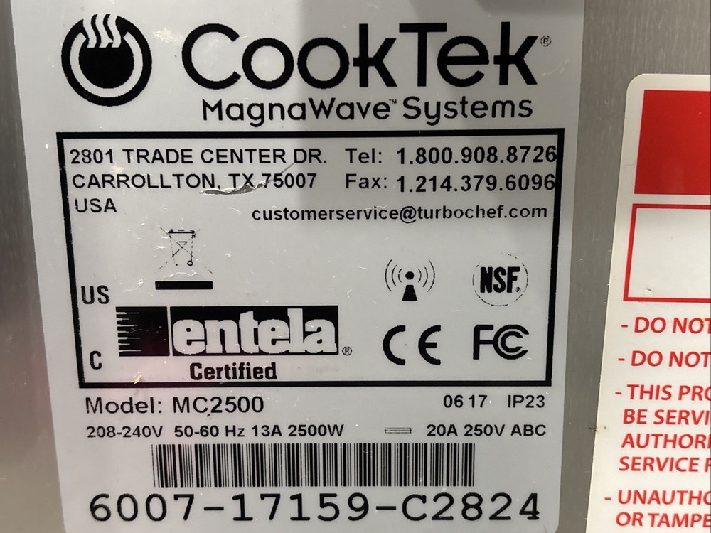 Cooktek MC2500 induction cooktop 208-240V