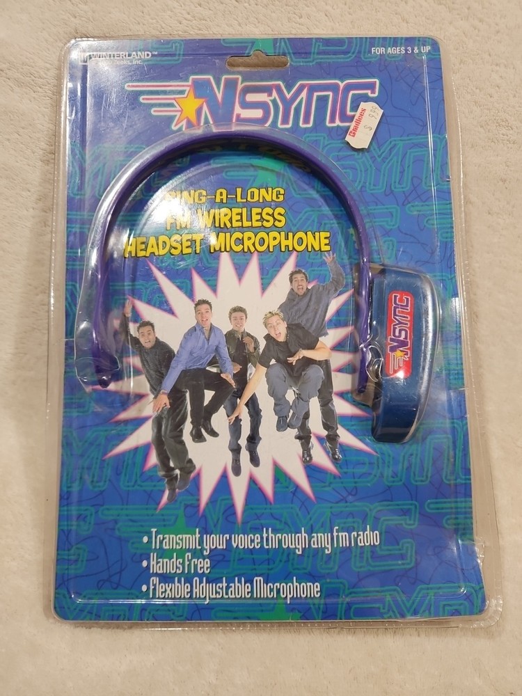 New NIB 2000 Zeeks NSYNC N'Sync Sing A Long FM Wireless Headset Microphone