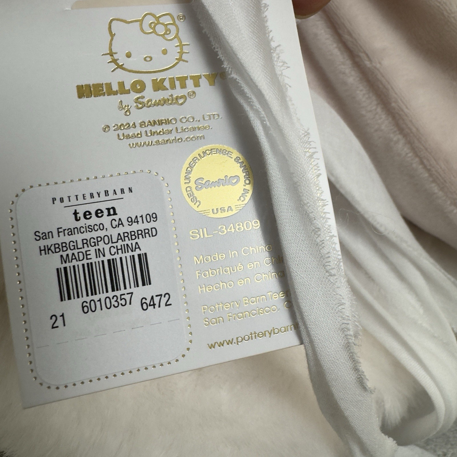 Pottery Barn Teen Hello Kitty Bean Bag Chair Slipcover Only Large Dust Spots OB