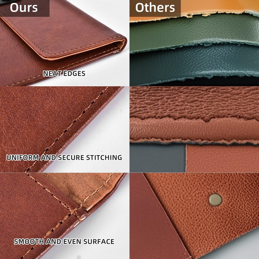 Brown PU Leather File Folder, Snap Closure File Organizer, Important Document...