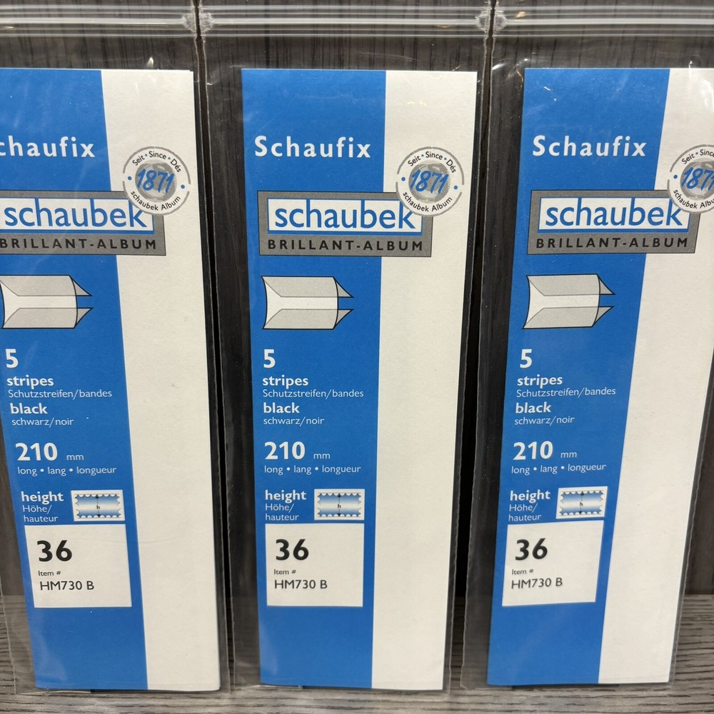 Schaubek Schaufix 210 X 36 MM long strip/stripe Black HM730 B New In Pack