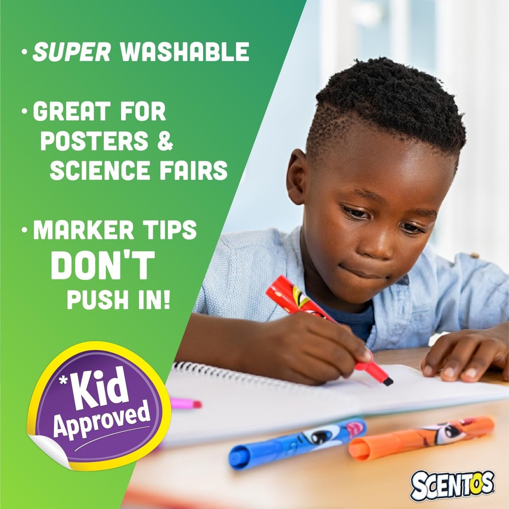 Scentos Fruit Scented Chisel Tip Markers, 24 1 Count (Pack of 24), Multicolor