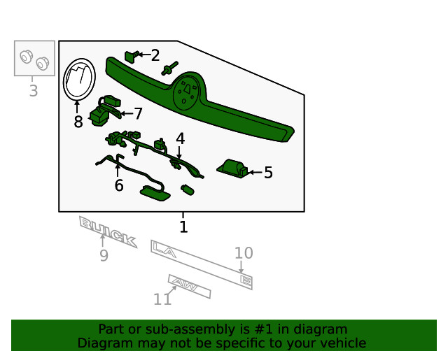 Genuine GM Deck Lid Center Applique 90804053