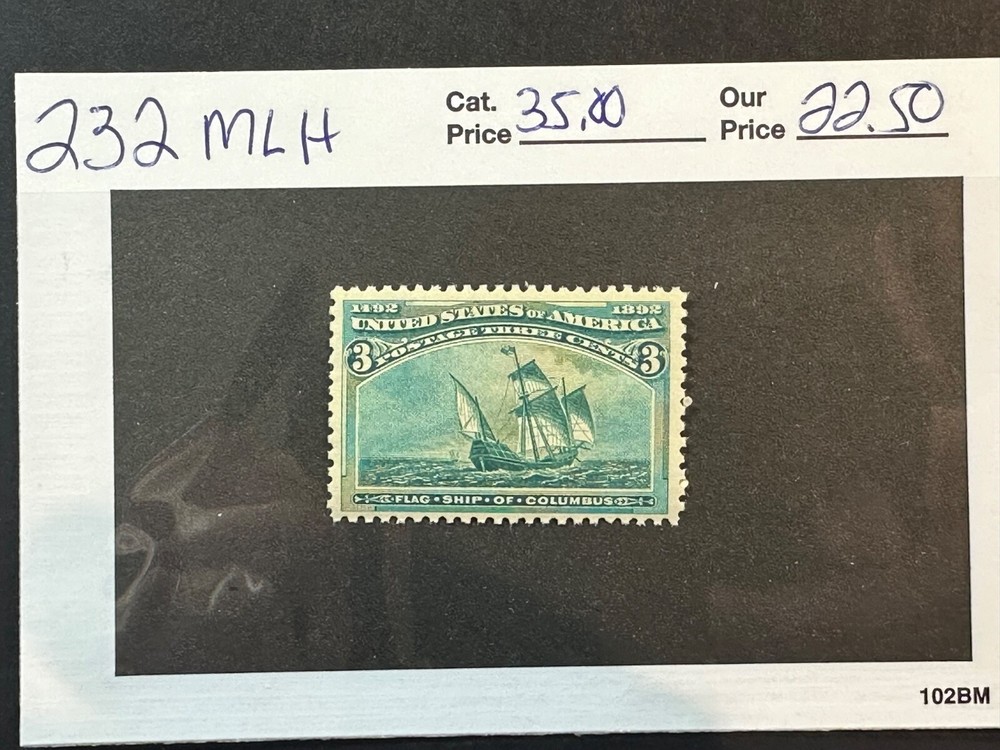 Scott #  232 MLH                  2024 Scott Catalogue Value $ 35.00