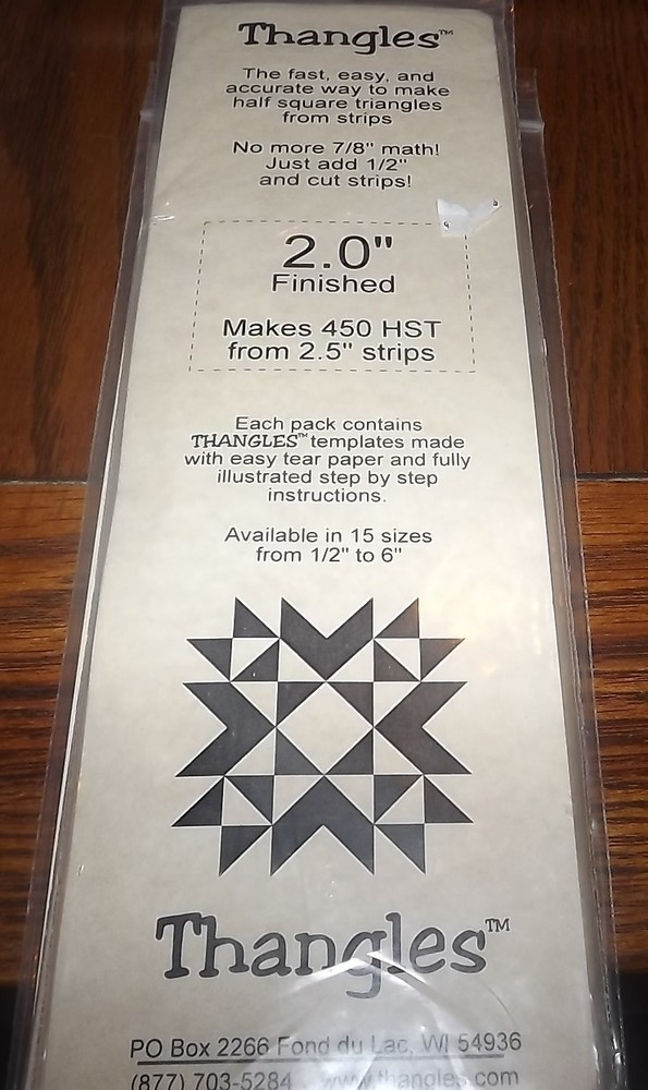 Quilting Template Thangles Paper Template 2.0 NIP