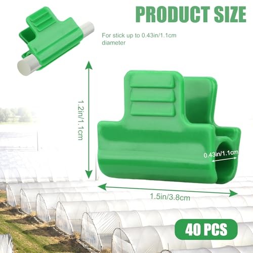 40Pcs Greenhouse Clamps Plastic Film Hoop Clips for Row Cover