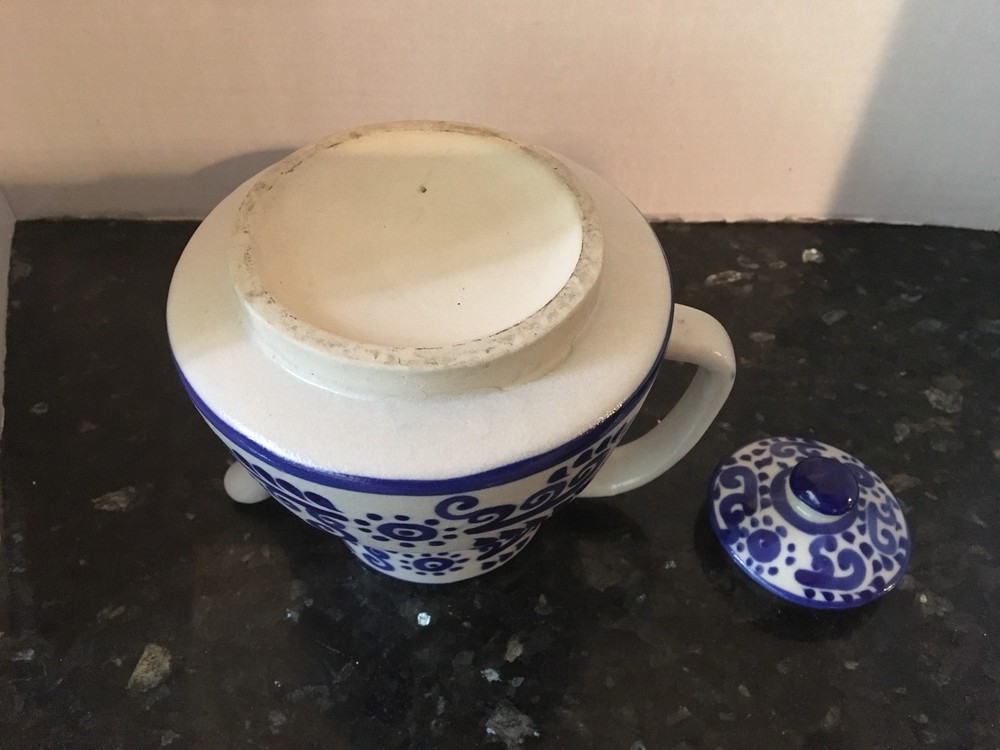 Cairem Pottery ? Stoneware Salt Glazed Teapot Blue & Grey