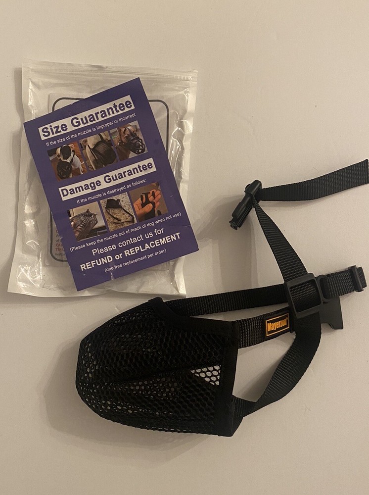 Mayerzon Breathable Mesh Dog Muzzle Adjustable Comfortable Black XS NWT