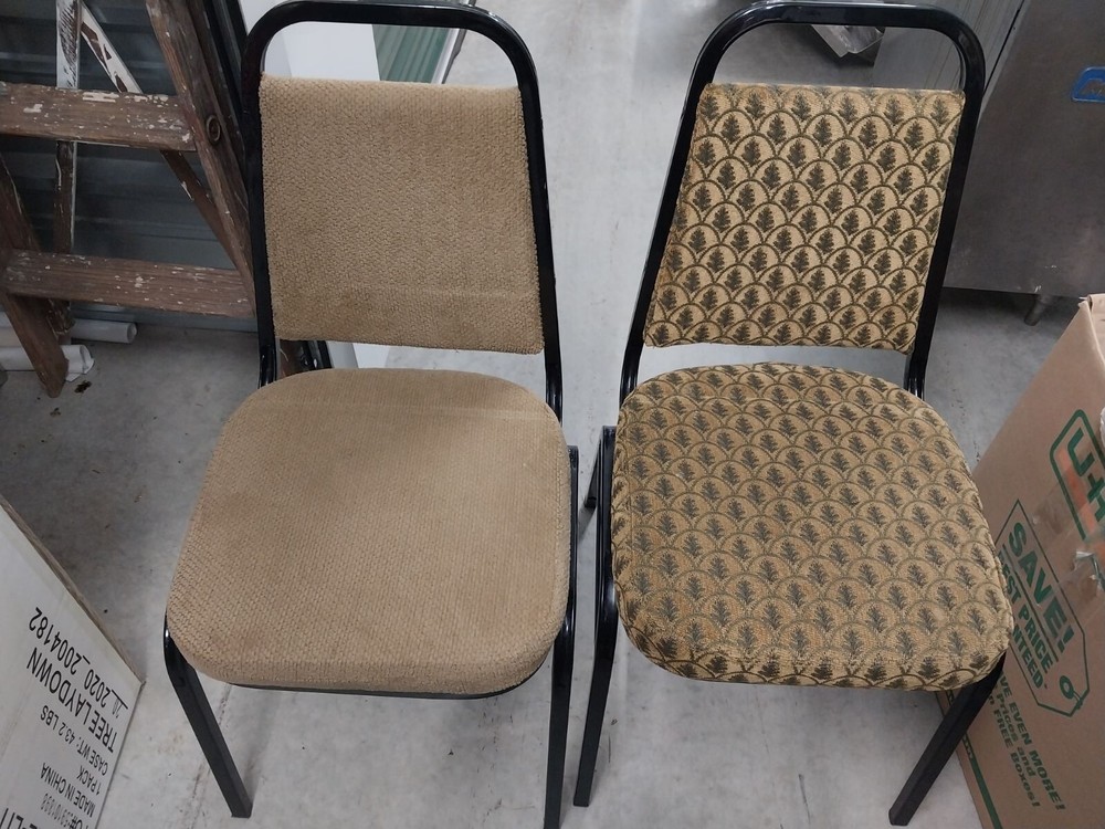 36 Upholstered Restaurant Cafe Chairs in 2 complementary patterns