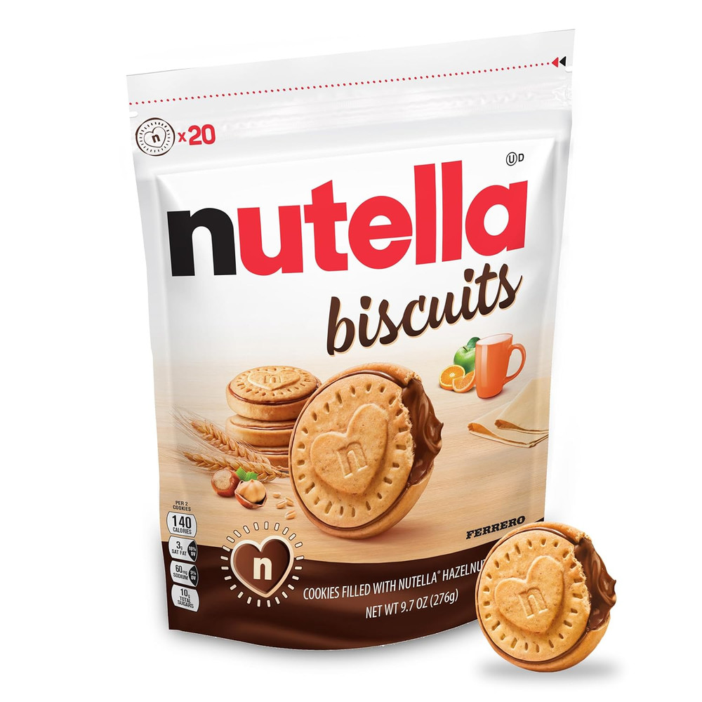 Biscuits Cookies Filled with  Hazelnut Spread, Sweet Snack Pack, 9.7 oz