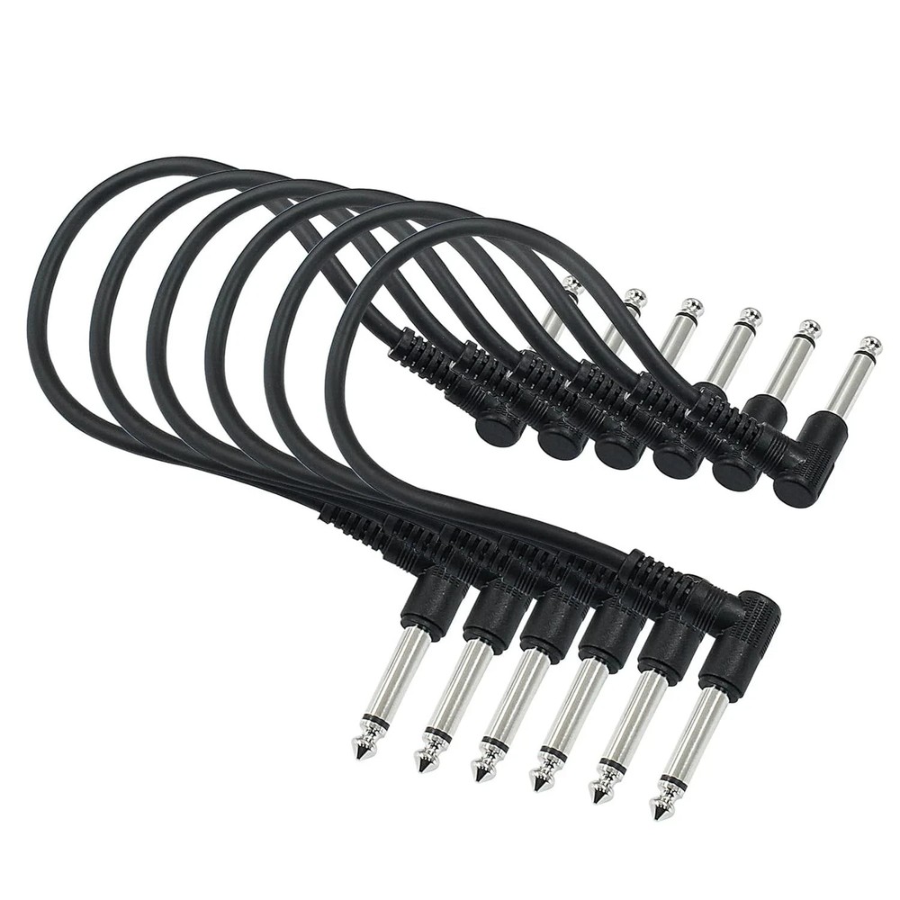 Guitar Patch Cables 6 Pack, 12 Inch Effect Pedal Instrument Cable 1/4" TS
