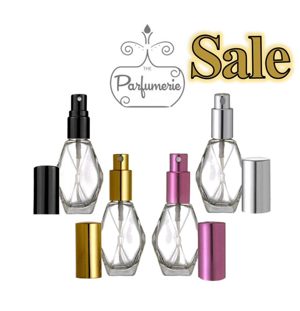 12 Refillable Perfume Bottles- 2 oz. Atomizer Luxury Bottle, Diamond Shape, 60ml