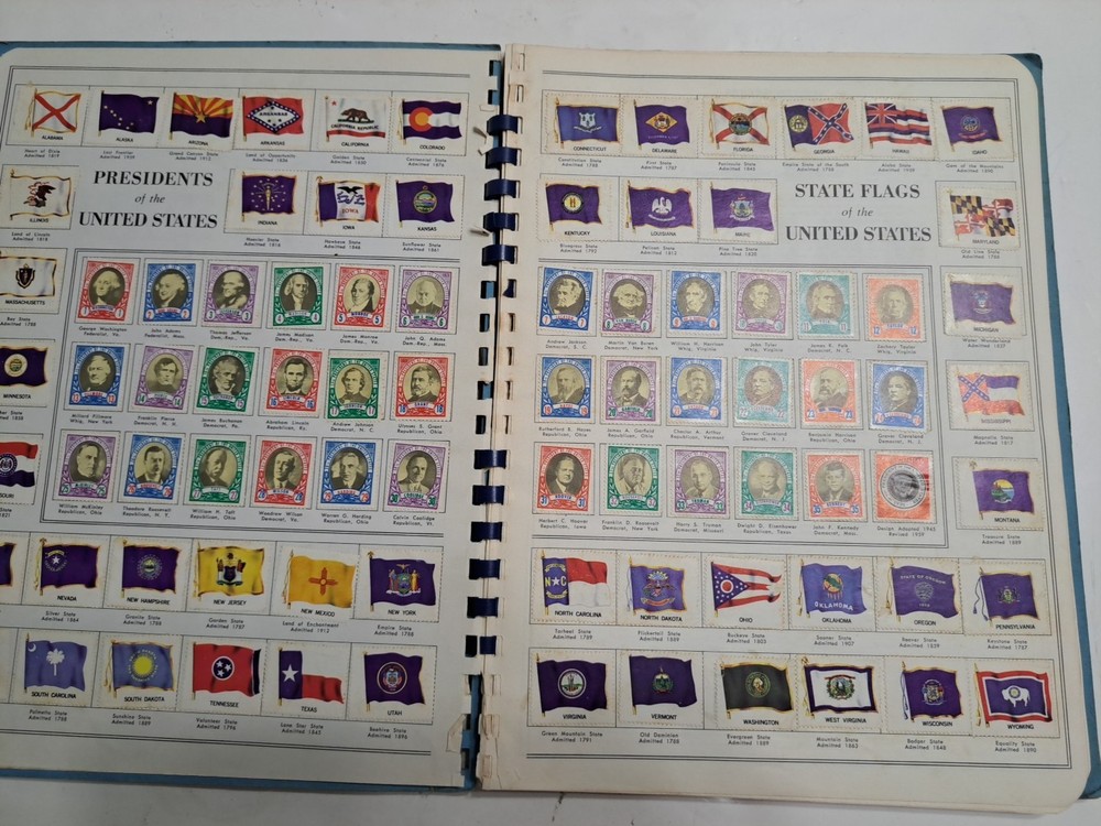 Vintage 1963 The Harris Freedom Album U.S. & U.N. Postage Stamp Book Incomplete