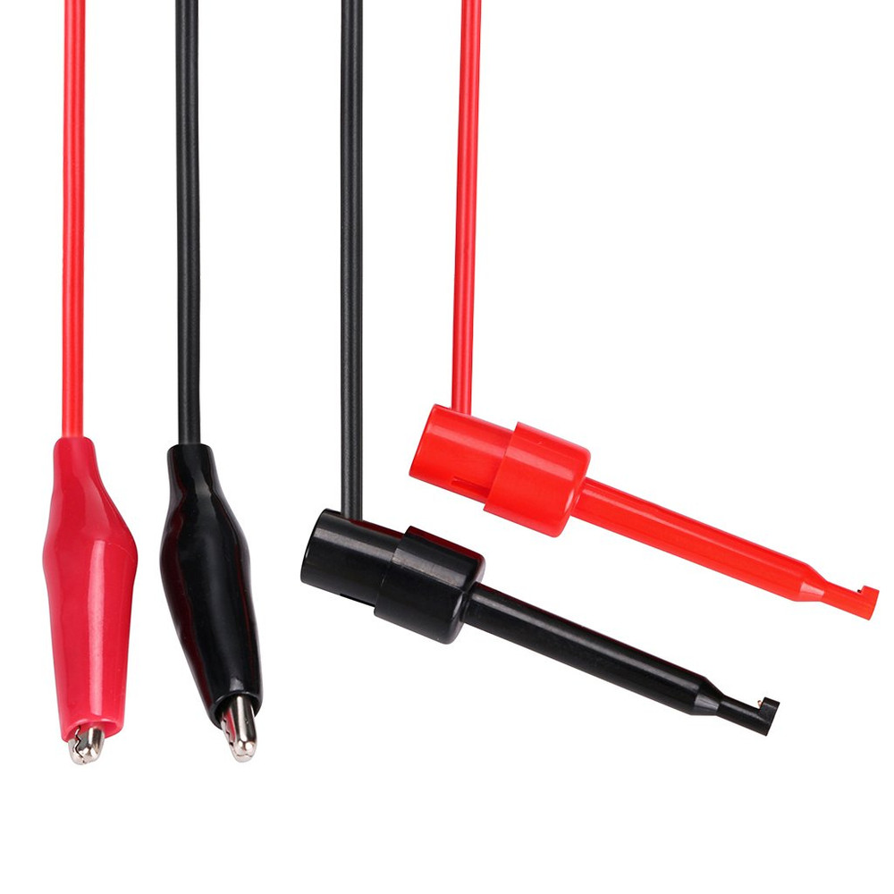 Multimeter Test Lead Set - Stackable Banana Plug to Test Hook, Banana Plug to Al